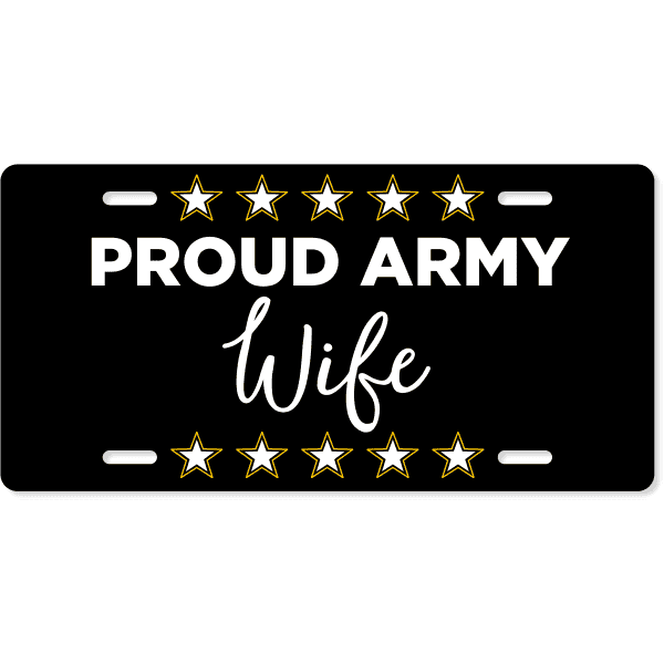 Proud Military Custom Front License Plate