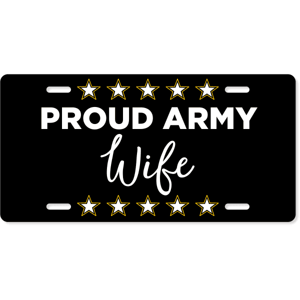 Proud Military Custom Front License Plate
