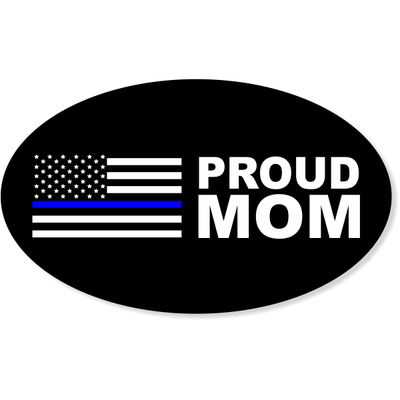 Proud Mom Police Oval Bumper Sticker | 3" x 5"