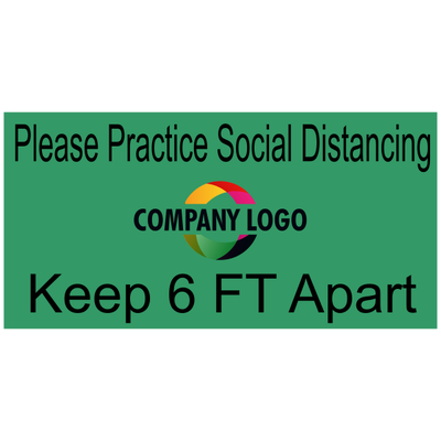 Rectangle Floor Decal for Social Distancing with your own Logo