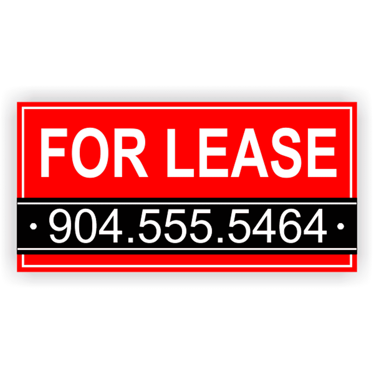Red Custom Phone Number For Lease Banner | 3' x 6'