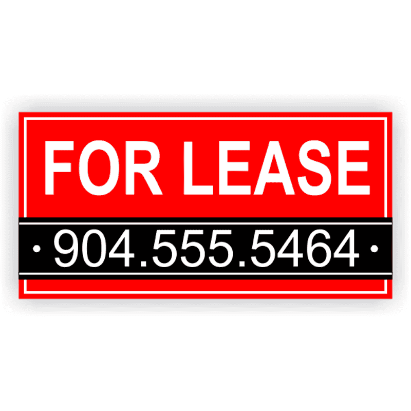 Red Custom Phone Number For Lease Banner | 3' x 6'