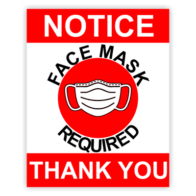 Face Masks Required Prior to Entry Sign