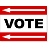 Red Vote Left Arrow Yard Sign | 18" x 24"