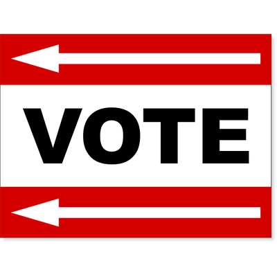 Red Vote Left Arrow Yard Sign | 18" x 24"