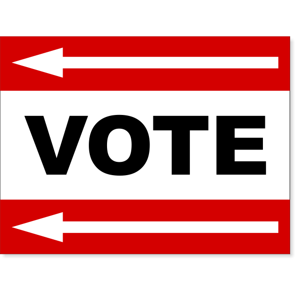 Red Vote Left Arrow Yard Sign | 18" x 24"