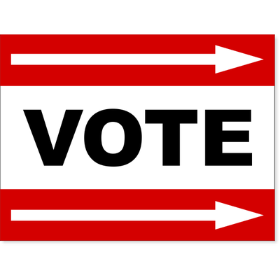Red Vote Right Arrow Yard Sign | 18" x 24"