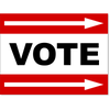 Red Vote Right Arrow Yard Sign | 18" x 24"
