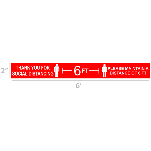 Thank you for Social Distancing 6 Ft Floor Decal 
