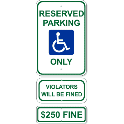 Reserved Handicap Parking Sign Bundle