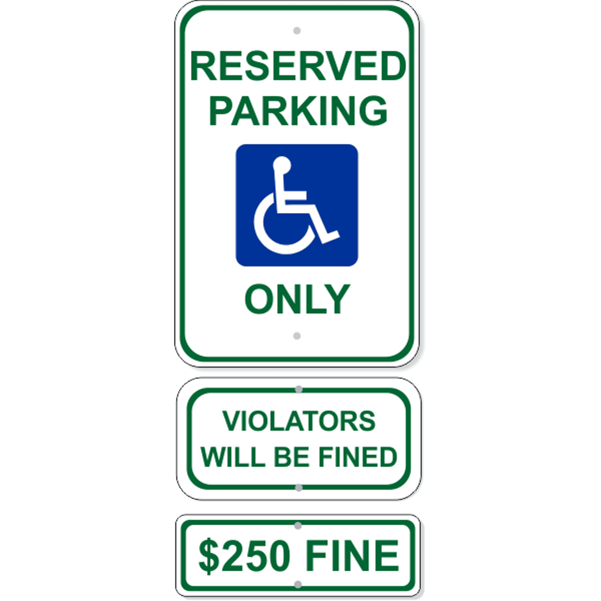 Reserved Handicap Parking Sign Bundle