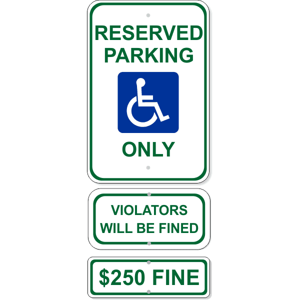 Reserved Handicap Parking Sign Bundle