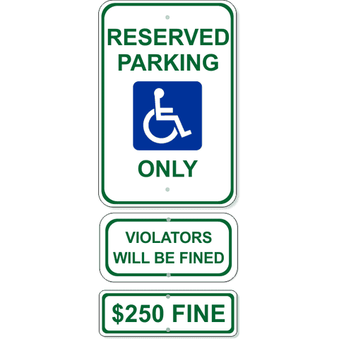 Reserved Handicap Parking Sign Bundle