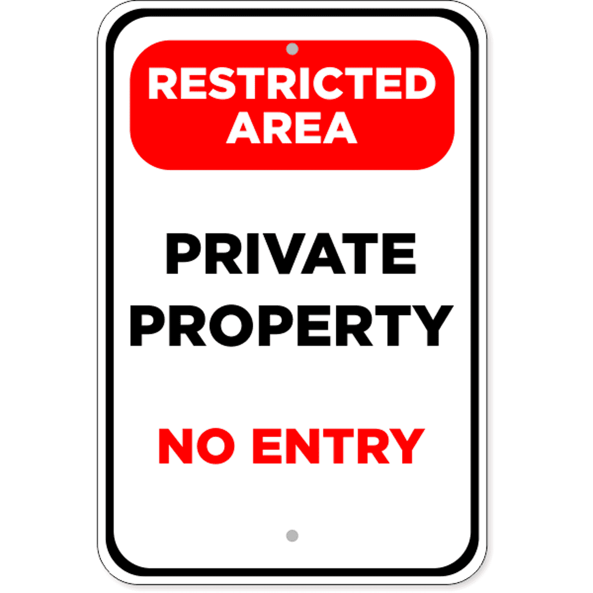 Restricted Area Private Property Aluminum Sign | 18" x 12"