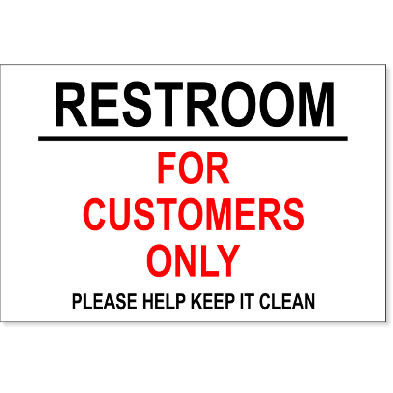 Restroom For Customers Sign | 8" x 12"