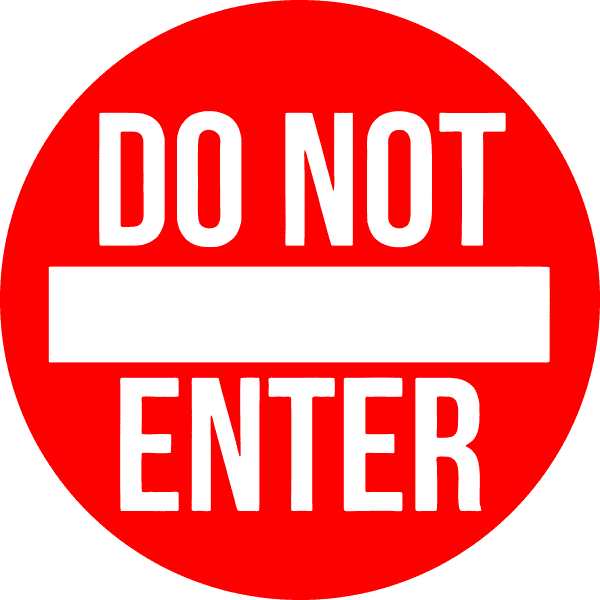 Round Do Not Enter Floor Decal