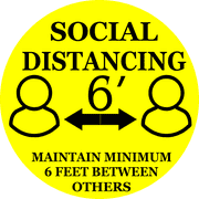 Round Maintain 6 Feet Floor Decal
