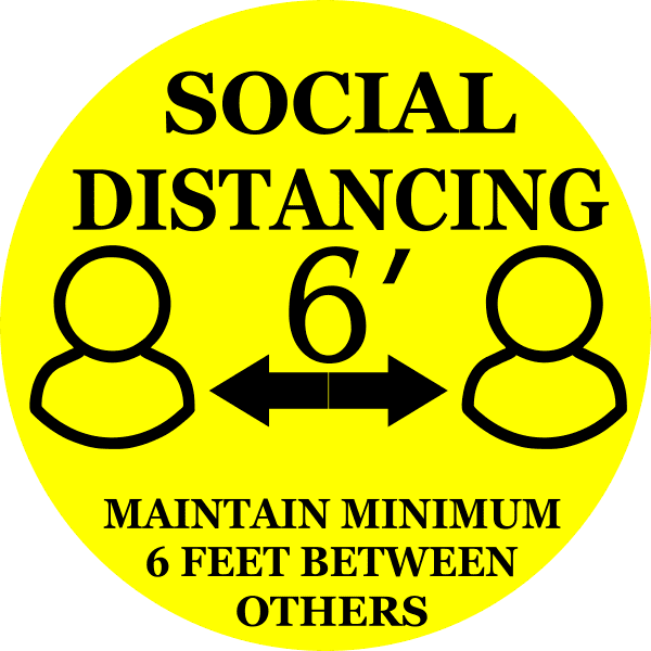 Round Maintain 6 Feet Floor Decal
