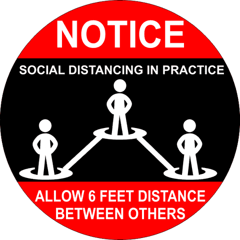 Round Notice Social Distancing Floor Decal