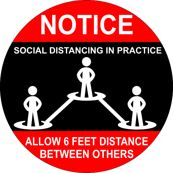 Round Notice Social Distancing Floor Decal