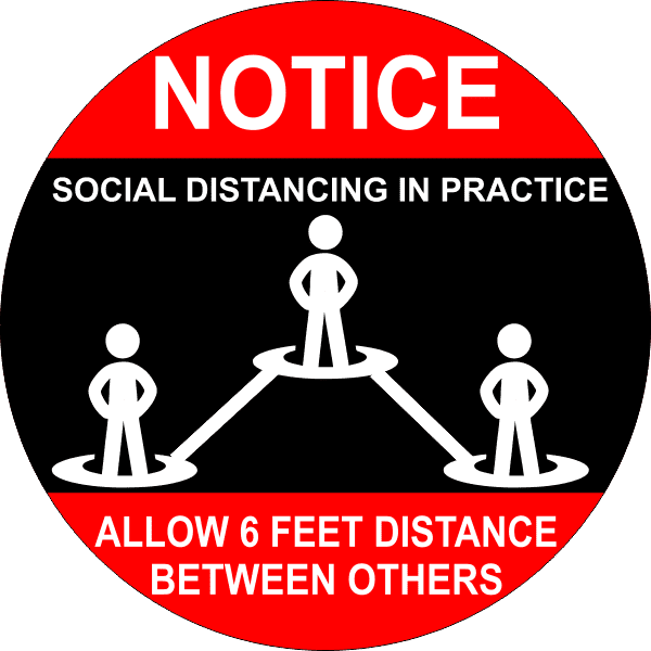 Round Notice Social Distancing Floor Decal