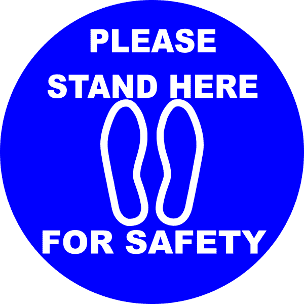 Round Please Stand Here Floor Decal