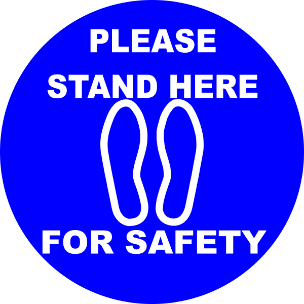 Round Please Stand Here Floor Decal