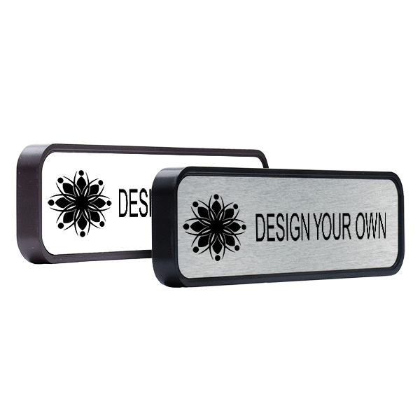 Rounded Corner Engraved Wall Name Plate w Plastic Holder | 2" x 9"