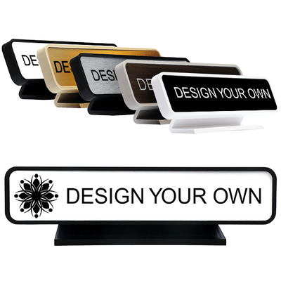 Rounded Engraved Desk Sign - 2" x 10"