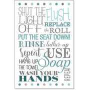 Rules of the Bathroom 12" x 8" Sign