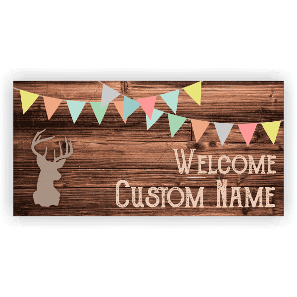 Rustic 3" x 6" Baby Boy Shower Banner 