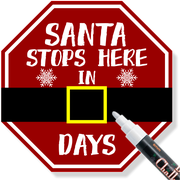 Santa Stops Here Chalkboard Sign