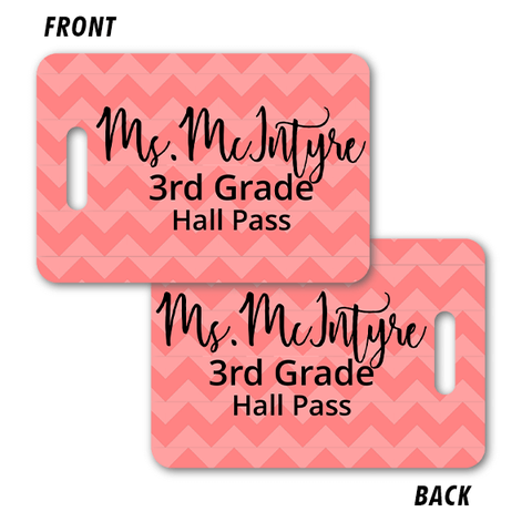 Chevron Pattern School Bathroom Pass