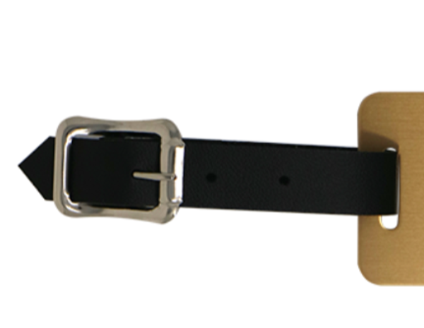 5 1/4" Tan Luggage Tag Strap with Gold Buckle