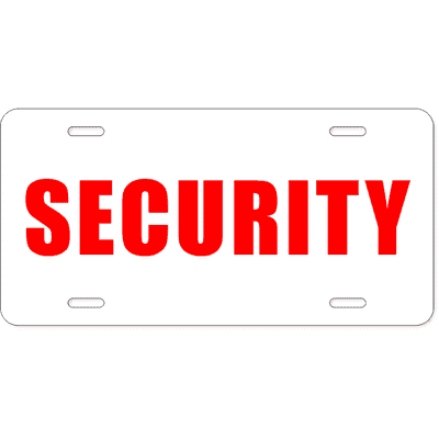 Security Industry Custom License Plate