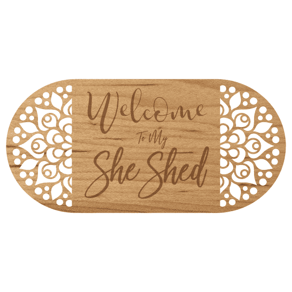 She Shed Fancy Vintage 6" x 12" Wooden Sign