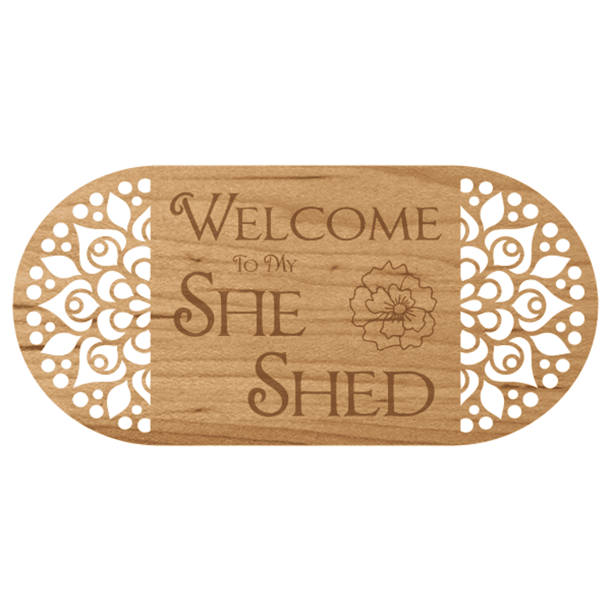 She Shed Floral Vintage Wooden Sign | 6" x 12"