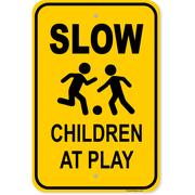 Slow Children at Play 18" x 12" Aluminum Sign