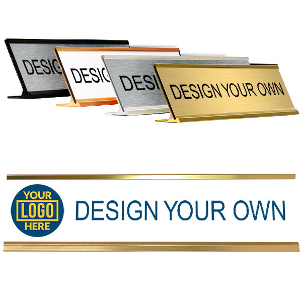 Left Logo Full Color 2" x 8" Desk Plate