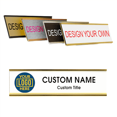 Left Logo Full Color 2" x 8" Wall Plate with Holder