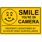 Smile You're On Camera Video Surveillance Yard Sign | 12" x 18"