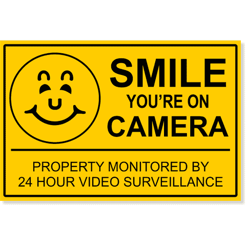 Smile You're On Camera Video Surveillance Yard Sign | 12" x 18"