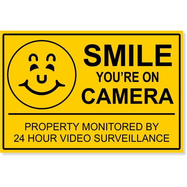 Smile You're On Camera Video Surveillance Yard Sign | 12" x 18"