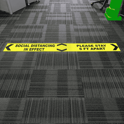 Social Distancing in effect 6 Ft Floor Decal  - alternate view