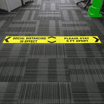 Social Distancing in effect 6 Ft Floor Decal - alternate view