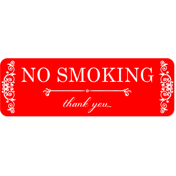 Sophisticated Custom Engraved 4" x 12 No Smoking Sign