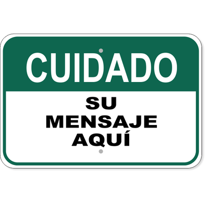 Spanish Custom Text Watch Out Aluminum Sign | 12" x 18"