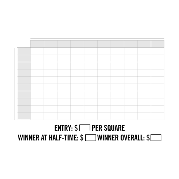 Blank Football Squares Game