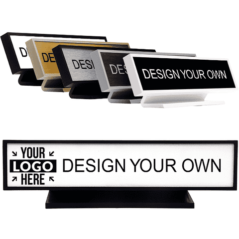 Square Corner 2" x 9" Engraved Desk Sign