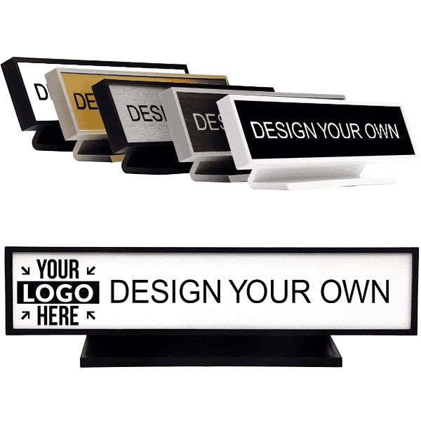Square Corner 2" x 9" Engraved Desk Sign